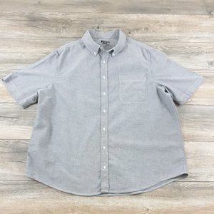 George 2XL 50-52 Mens Short Sleeve Shirt Office Work Casual Gray Work Outdoor